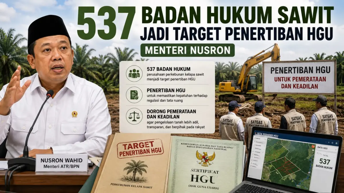 537 Badan Hukum Kelapa Sawit Dikenakan Target Penertiban HGU oleh Menteri Nusron
