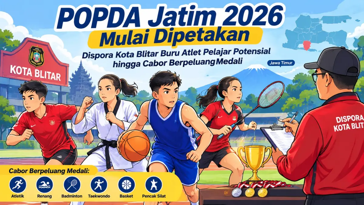 Dispora Kota Blitar Siapkan Atlet Pelajar untuk POPDA Jatim 2026