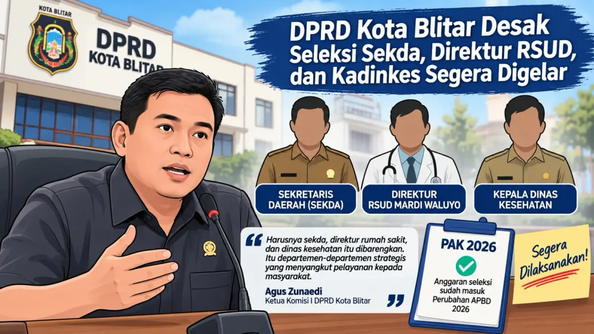 DPRD Kota Blitar Dorong Segera Dilaksanakan Seleksi Jabatan Strategis