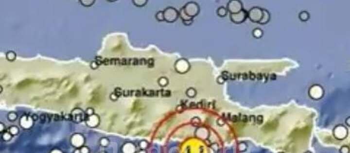 Gempa Magnitudo 4,1 Terasa di Blitar Raya, Warga Dihimbau Tetap Tenang