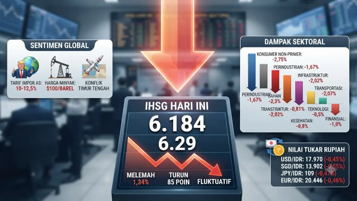 IHSG Anjlok 1,34% di Tengah Sentimen Global dan Ketegangan Timur Tengah