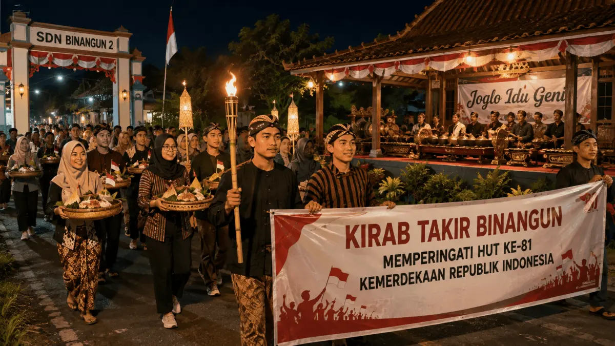 Kemeriahan Kirab Takir Binangun Menghidupkan Gotong Royong dan Tradisi Lokal di HUT Ke-81 RI