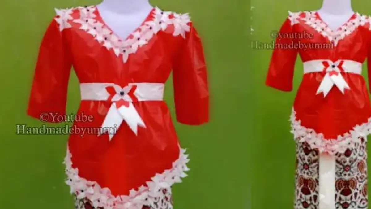 Kreasikan Kostum Karnaval Anak: Atasan Kebaya dari Plastik Kresek di Blitar