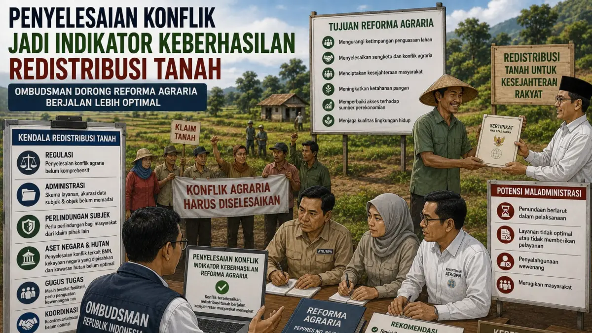 Ombudsman Dorong Penyelesaian Konflik Agraria Sebagai Indikator Keberhasilan Reforma Agraria di Blitar