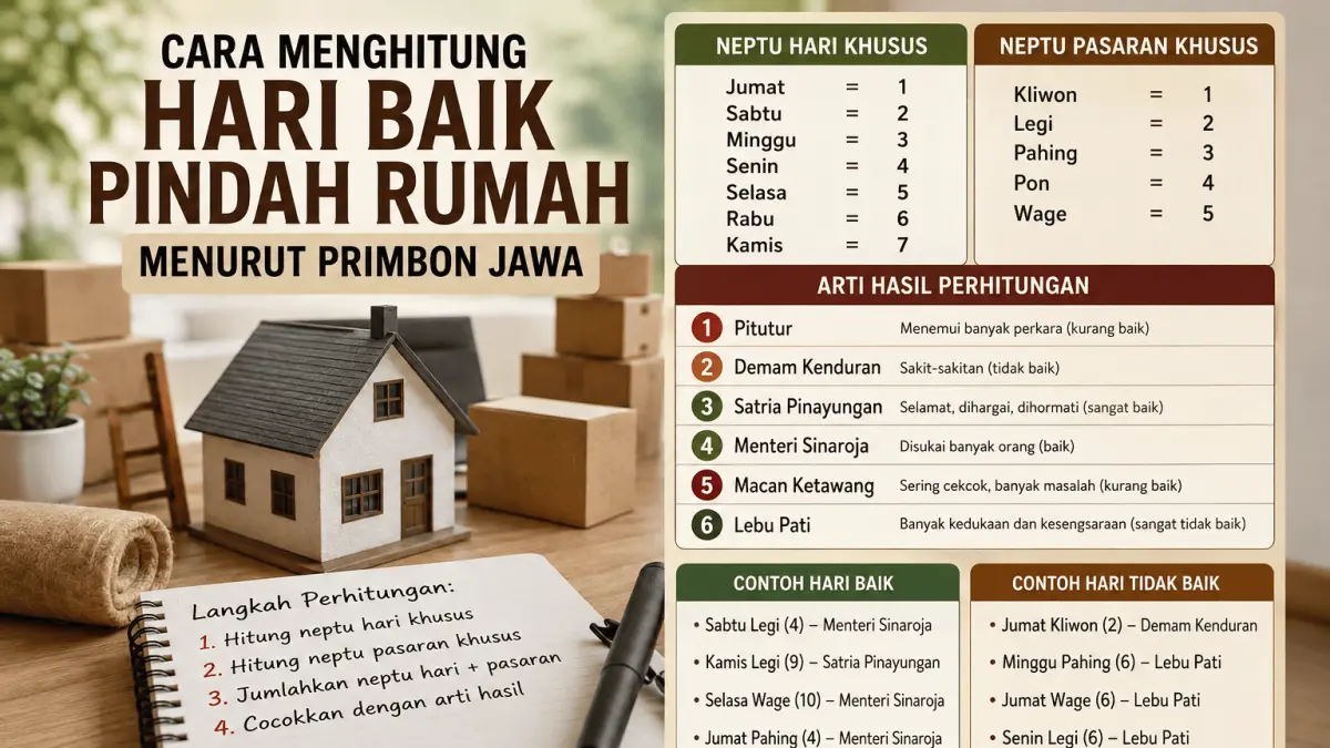 Panduan Memilih Hari Baik Pindah Rumah Menurut Primbon Jawa bagi Masyarakat Blitar