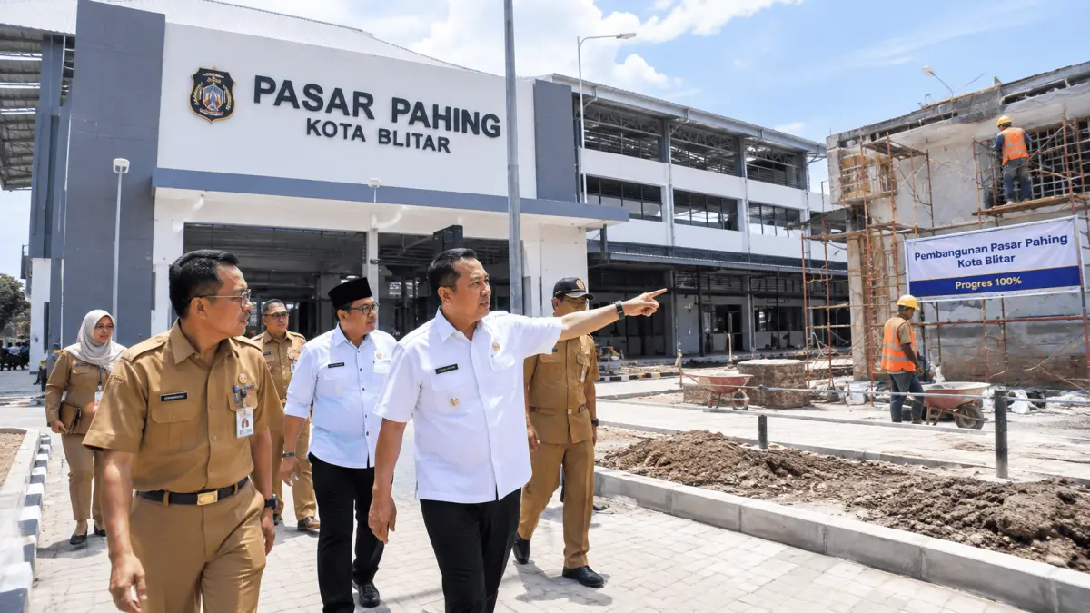 Pasar Pahing Kota Blitar Rampung 100 Persen, Namun Serah Terima Masih Menunggu Proses Finalisasi