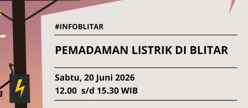 Pemadaman Listrik Terjadi di Kabupaten Blitar, Terutama Wilayah Srengat dan Ponggok