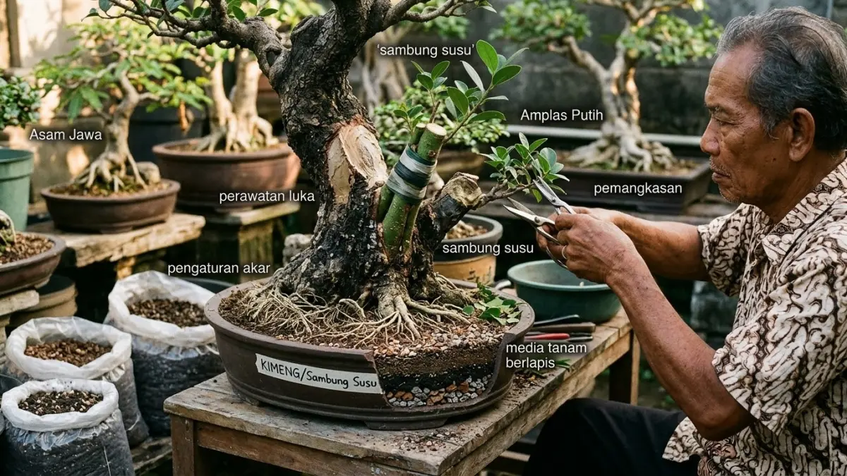 Pembelajaran Berharga dalam Membentuk Bonsai Kimeng di Blitar