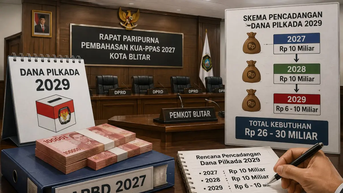 Pemkot Blitar Siapkan Dana Cadangan Rp 10 Miliar untuk Pilkada 2029