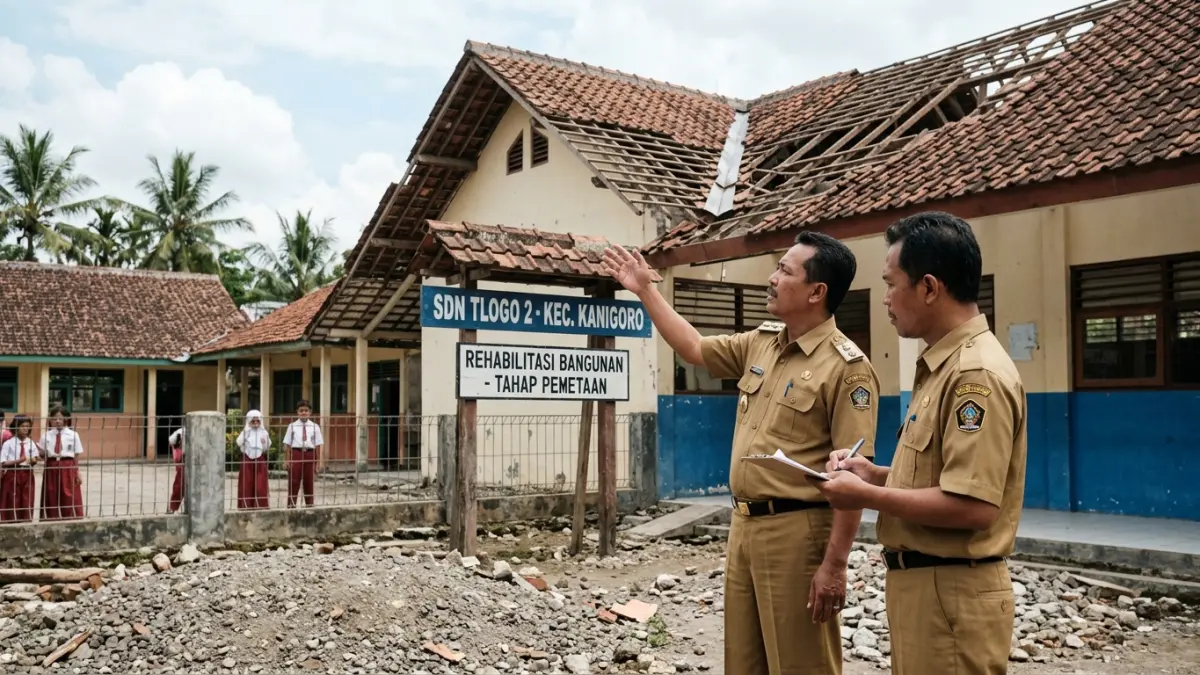 Perbaikan SDN Tlogo Blitar Disiapkan, Anggaran Rp376 Juta Siap Digelontorkan untuk Renovasi Atap Sekolah