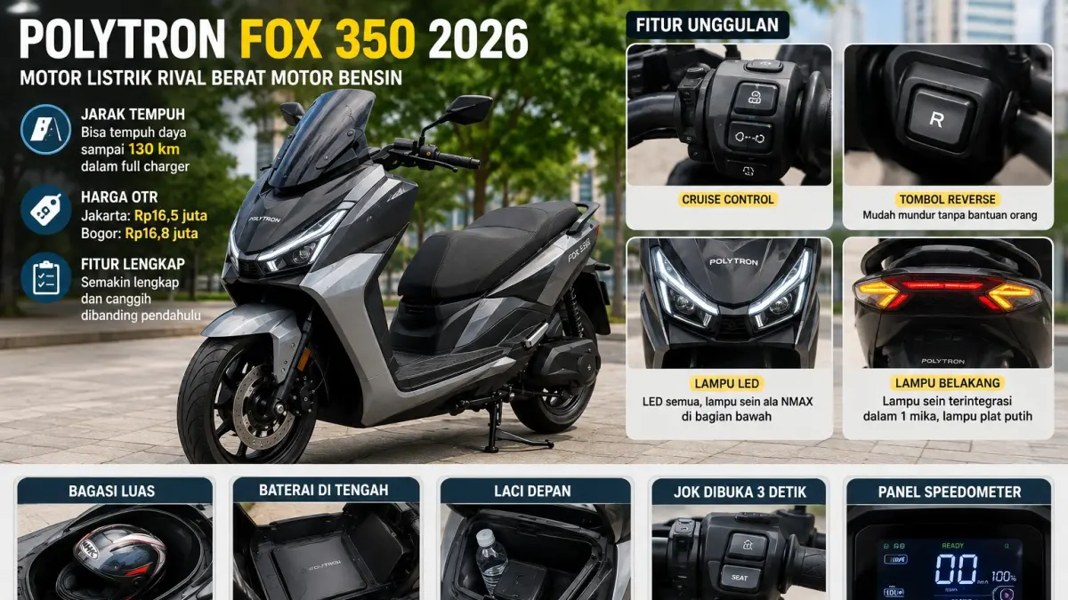 Polytron Luncurkan Fox 350 2026: Motor Listrik Canggih dengan Tarif Terjangkau di Blitar