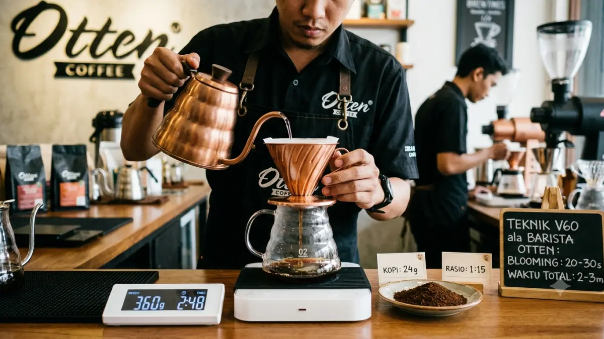 Teknik Seduh Kopi V60 untuk Kualitas Rasa Optimal: Panduan dari Barista Otten Coffee untuk Masyarakat Blitar