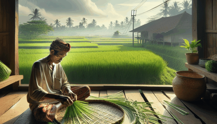 Sunarto Tetap Setia Anyam Tampah Tradisional di Tengah Modernisasi