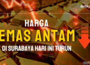 Harga Emas Antam di Surabaya Turun Rp 2.000 per Gram