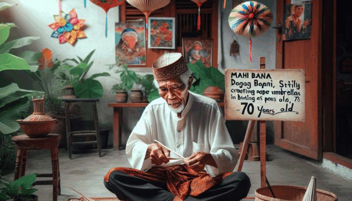 Mbah Bani, Kakek 70 Tahun Masih Setia Buat Payung Kertas di Blitar