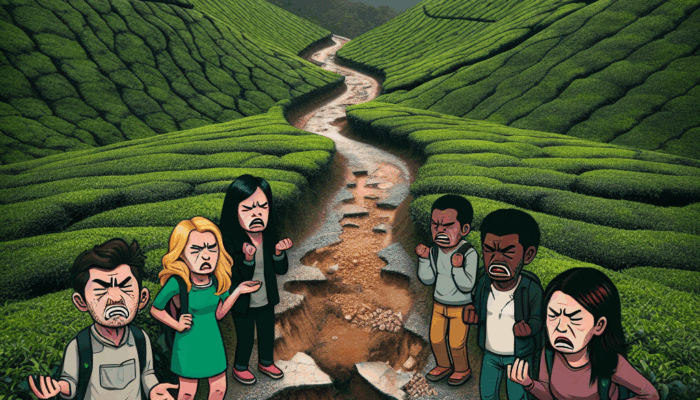 Rusaknya Akses Menuju Perkebunan Teh Sirah Kencong Ganggu Wisatawan