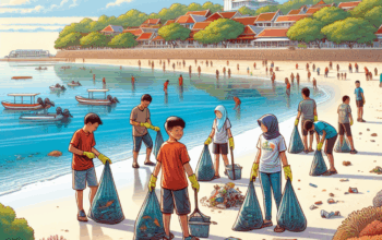 Aksi Bersih Pantai Serang Warnai Bulan Bakti Karang Taruna ke-65 di Blitar