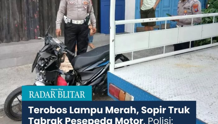 Kecelakaan Lalu Lintas di Simpang Empat 511 Blitar, Truk Tabrak Sepeda Motor