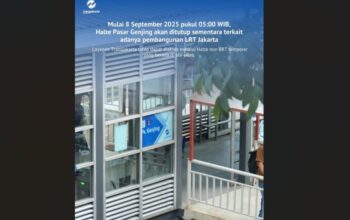 Pengalihan Halte Pasar Genjing karena Pembangunan LRT Jakarta Mulai 8 September 2025