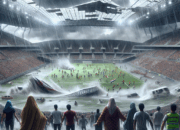 Atap Stadion Gelora Penataran Roboh Akibat Hujan Deras dan Angin