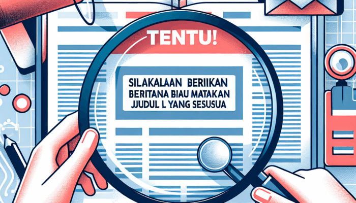 Tentu! Silakan berikan isi beritanya agar saya dapat membuatkan judul yang sesuai.