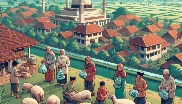 BAZNAS Kabupaten Blitar Salurkan 255 Pouch Daging Kambing untuk Santri dan Lansia